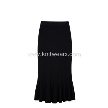 Women's Knitted Elastic Waist Fishtail Lady Skirt